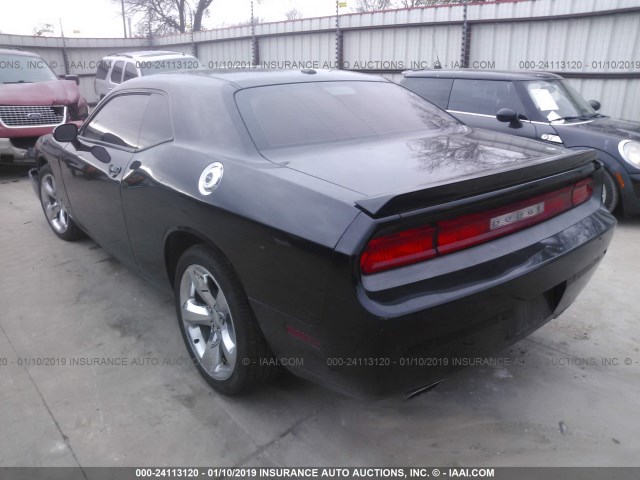 2C3CDYAG3DH612288 - 2013 DODGE CHALLENGER SXT BLACK photo 3