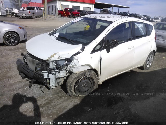 3N1CE2CP4EL389905 - 2014 NISSAN VERSA NOTE S/S PLUS/SV/SL WHITE photo 2