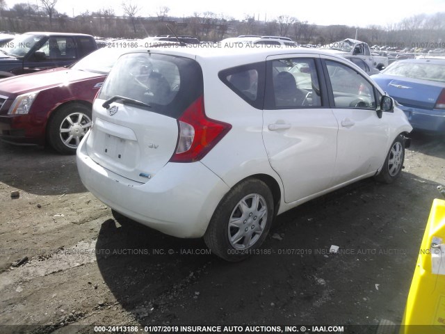 3N1CE2CP4EL389905 - 2014 NISSAN VERSA NOTE S/S PLUS/SV/SL WHITE photo 4