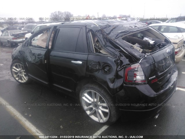 2FMDK30C59BA82192 - 2009 FORD EDGE SPORT BLACK photo 3