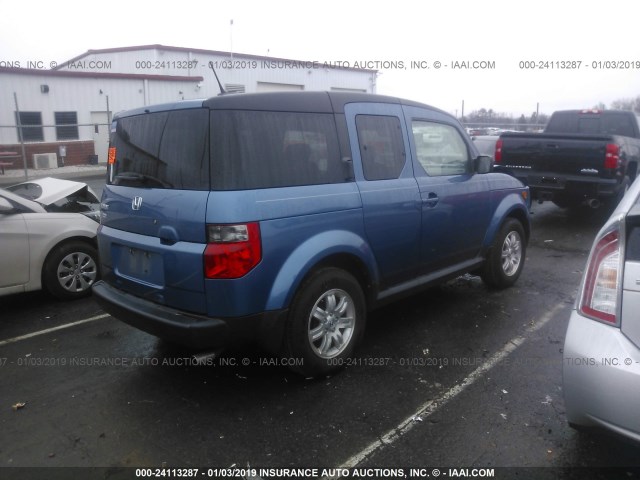 5J6YH28758L013257 - 2008 HONDA ELEMENT EX BLUE photo 4