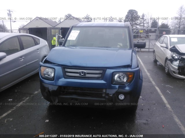 5J6YH28758L013257 - 2008 HONDA ELEMENT EX BLUE photo 6