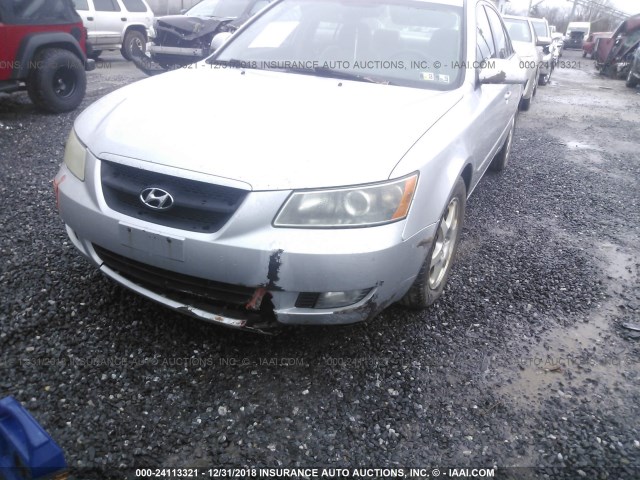 5NPEU46F36H125809 - 2006 HYUNDAI SONATA GLS/LX SILVER photo 6