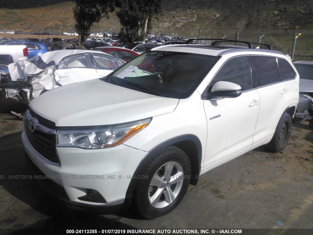 5TDDCRFH1FS009774 - 2015 TOYOTA HIGHLANDER HYBRID LIMITED/LTD PLATIN WHITE photo 2