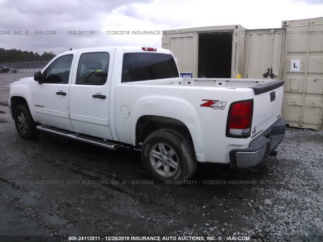 3GTP2VE32BG360538 - 2011 GMC SIERRA K1500 SLE WHITE photo 3