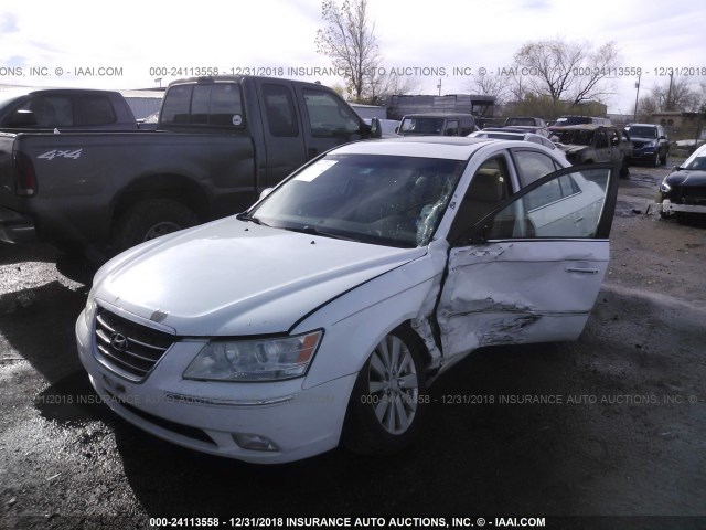 5NPEU46F59H528890 - 2009 HYUNDAI SONATA SE/LIMITED WHITE photo 2