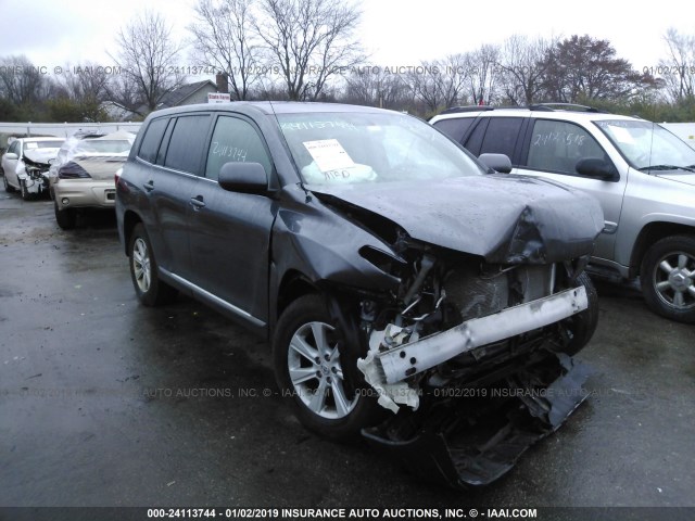 5TDZA3EH5CS019228 - 2012 TOYOTA HIGHLANDER SE GRAY photo 1