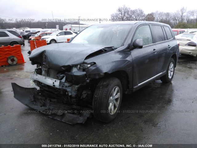 5TDZA3EH5CS019228 - 2012 TOYOTA HIGHLANDER SE GRAY photo 2