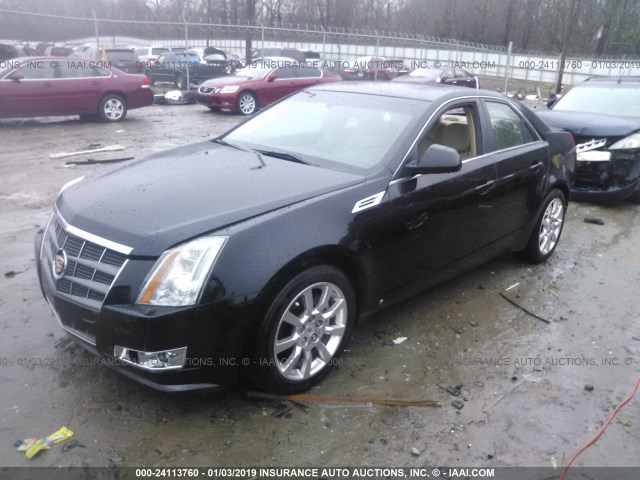 1G6DV57V380203626 - 2008 CADILLAC CTS HI FEATURE V6 BLACK photo 2