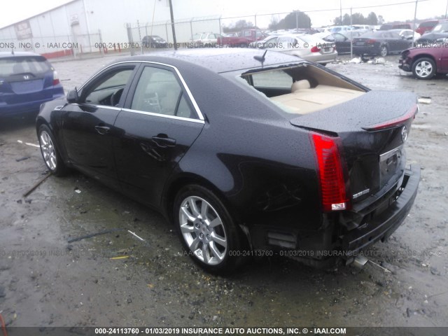 1G6DV57V380203626 - 2008 CADILLAC CTS HI FEATURE V6 BLACK photo 3