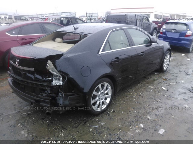 1G6DV57V380203626 - 2008 CADILLAC CTS HI FEATURE V6 BLACK photo 4