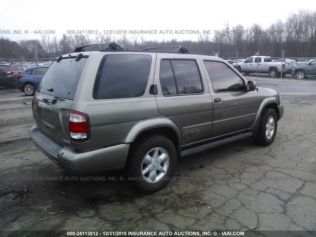 JN8DR09Y51W596628 - 2001 NISSAN PATHFINDER LE/SE/XE BROWN photo 4