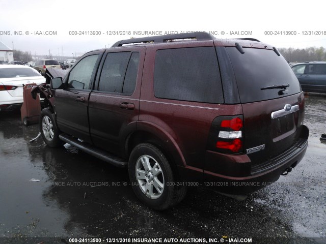 1FMEU6DE4AUA56497 - 2010 FORD EXPLORER XLT BURGUNDY photo 3