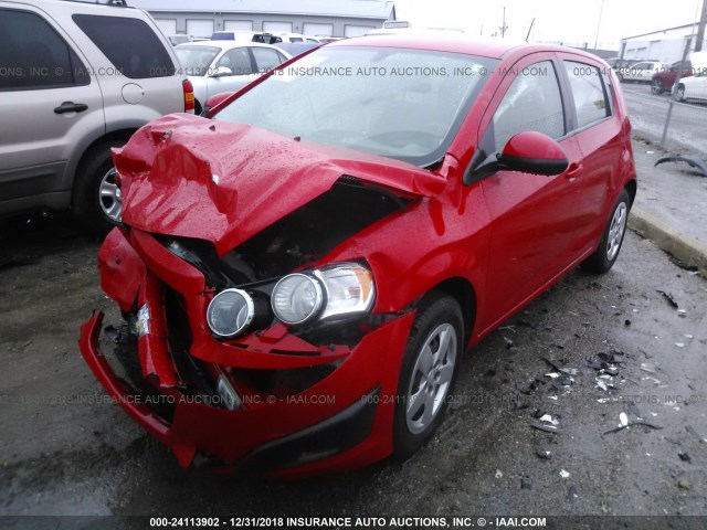 1G1JA6SH2F4183757 - 2015 CHEVROLET SONIC LS RED photo 2