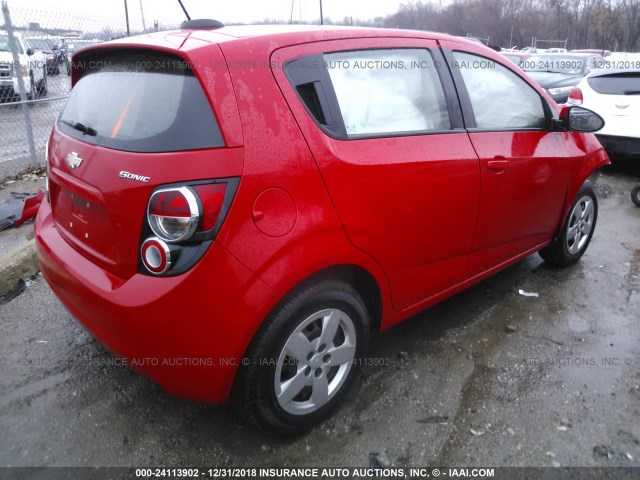 1G1JA6SH2F4183757 - 2015 CHEVROLET SONIC LS RED photo 4