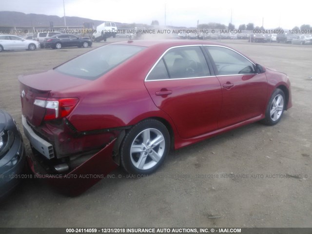 4T1BF1FK7CU590440 - 2012 TOYOTA CAMRY SE/LE/XLE 红色 照片 4