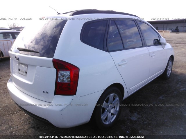 KNAFG525187145592 - 2008 KIA RONDO LX/EX WHITE photo 4