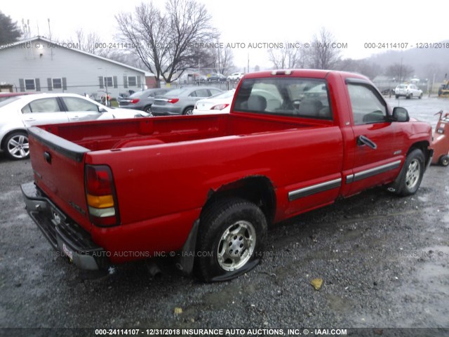 1GCEC14T9XE192247 - 1999 CHEVROLET SILVERADO C1500 RED photo 4