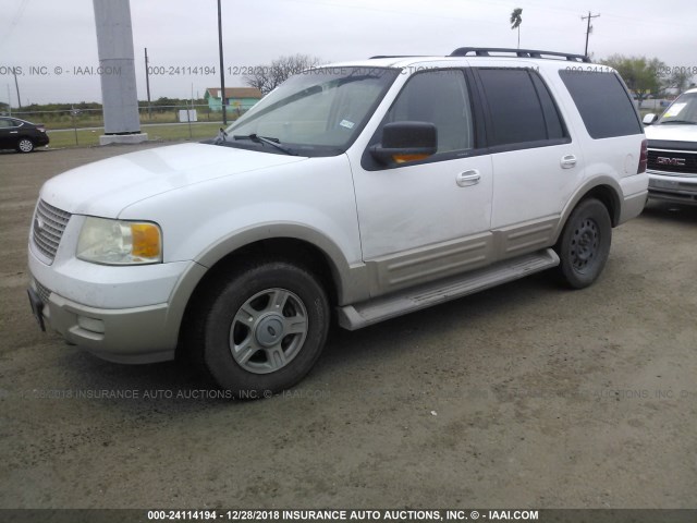 1FMPU185X5LA64315 - 2005 FORD EXPEDITION EDDIE BAUER WHITE photo 2