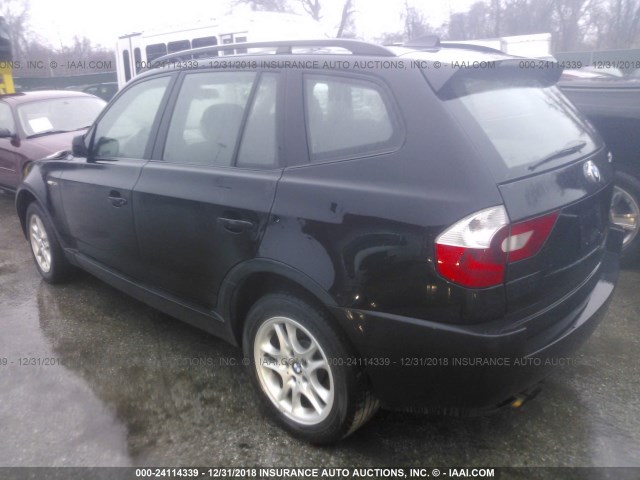 WBXPA73434WC44074 - 2004 BMW X3 2.5I BLACK photo 3