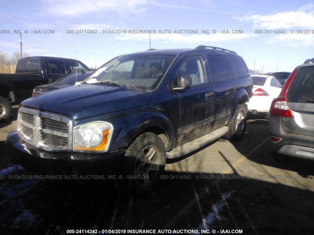 1D8HB48D94F107287 - 2004 DODGE DURANGO SLT BLUE photo 2