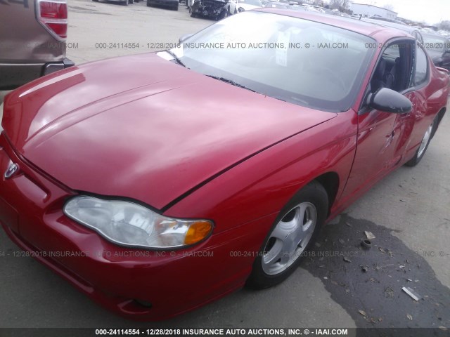 2G1WX12K359300583 - 2005 CHEVROLET MONTE CARLO LT RED photo 2