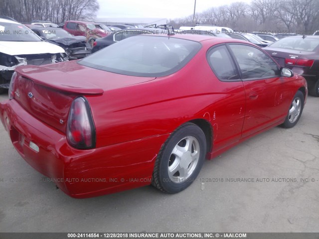 2G1WX12K359300583 - 2005 CHEVROLET MONTE CARLO LT RED photo 4