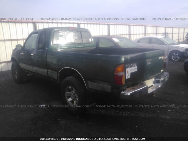 4TAWM72N3XZ537480 - 1999 TOYOTA TACOMA XTRACAB GREEN photo 3