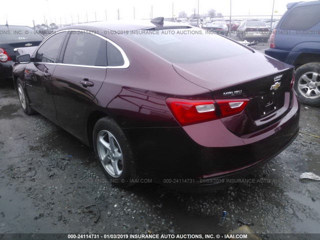 1G1ZB5ST7GF294745 - 2016 CHEVROLET MALIBU LS Tünd qırmızı foto 3