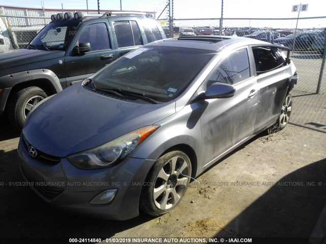 KMHDH4AE4CU292871 - 2012 HYUNDAI ELANTRA GLS/LIMITED GRAY photo 2