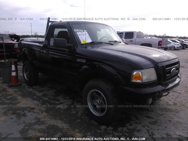 1FTYR10U77PA29157 - 2007 FORD RANGER BLACK photo 1