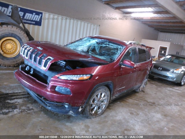 1C4PJLCBXFW790827 - 2015 JEEP CHEROKEE LATITUDE RED photo 2