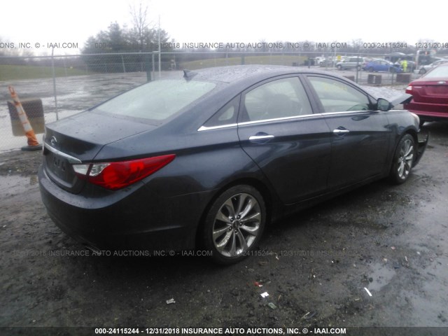 5NPEC4AC5DH801948 - 2013 HYUNDAI SONATA SE/LIMITED Dark Blue photo 4