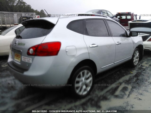 JN8AS5MT3DW521155 - 2013 NISSAN ROGUE S/SV SILVER photo 4