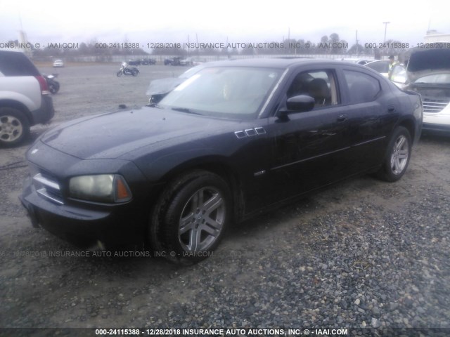 2B3KA53H06H495469 - 2006 DODGE CHARGER R/T BLACK photo 2