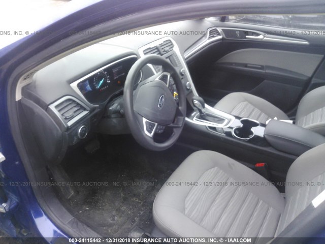 3FA6P0G78GR396123 - 2016 FORD FUSION S BLUE photo 5