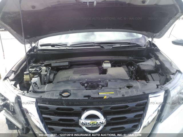 5N1DR2MN1HC679095 - 2017 NISSAN PATHFINDER S/SV/SL/PLATINUM SILVER photo 10