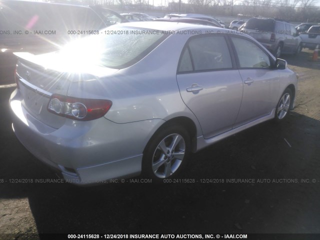 5YFBU4EE0CP008070 - 2012 TOYOTA COROLLA S/LE ვერცხლისფერი ფოტო 4