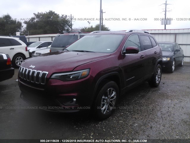 1C4PJMLB9KD181529 - 2019 JEEP CHEROKEE MAROON photo 2