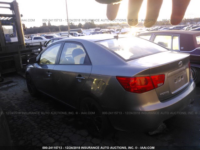 KNAFW4A33A5049610 - 2010 KIA FORTE SX GRAY photo 3