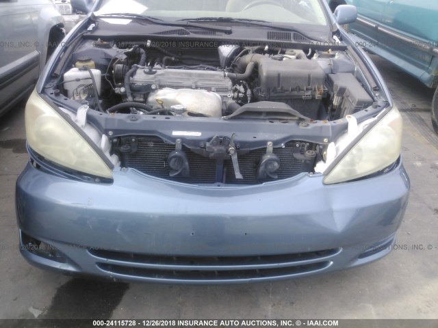 4T1BE32K43U655412 - 2003 TOYOTA CAMRY LE/XLE/SE BLUE photo 6