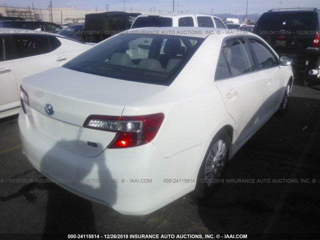 4T1BD1FK8EU099061 - 2014 TOYOTA CAMRY HYBRID/LE/XLE WHITE photo 4