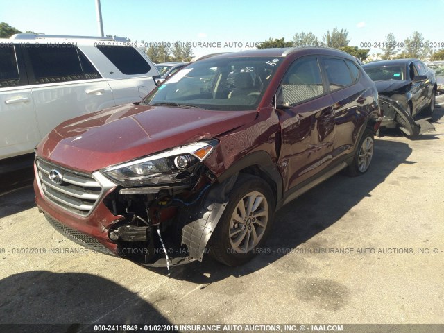 KM8J33A40HU335922 - 2017 HYUNDAI TUCSON LIMITED/SPORT AND ECO/SE RED photo 2