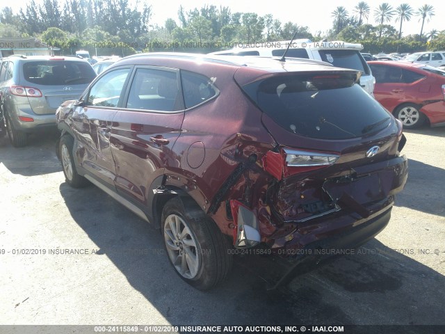 KM8J33A40HU335922 - 2017 HYUNDAI TUCSON LIMITED/SPORT AND ECO/SE RED photo 3