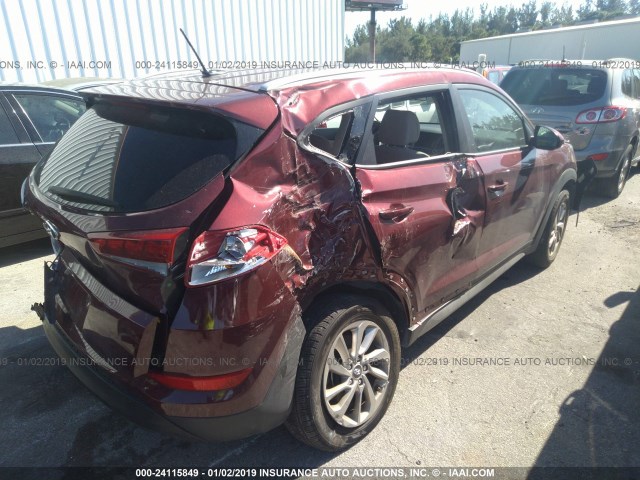 KM8J33A40HU335922 - 2017 HYUNDAI TUCSON LIMITED/SPORT AND ECO/SE RED photo 4