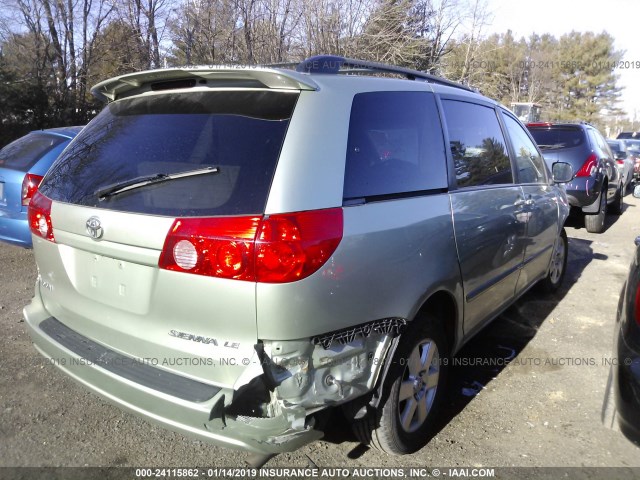 5TDZK23CX8S107956 - 2008 TOYOTA SIENNA CE/LE GREEN photo 4