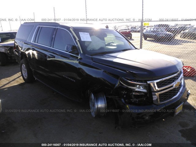 1GNSCJKC4FR156874 - 2015 CHEVROLET SUBURBAN C1500 LT BLACK photo 1