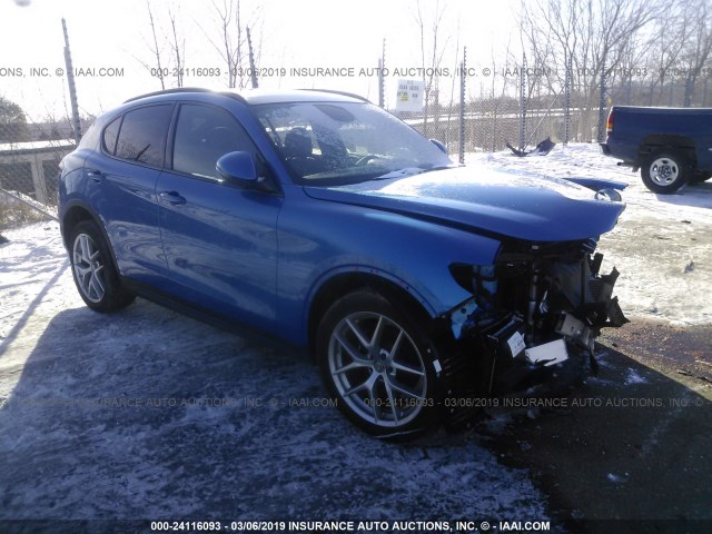 ZASFAKNN0J7B96450 - 2018 ALFA ROMEO STELVIO TI SPORT BLUE photo 1