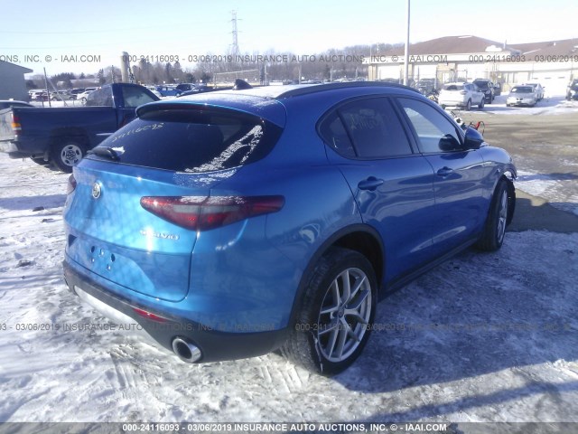 ZASFAKNN0J7B96450 - 2018 ALFA ROMEO STELVIO TI SPORT BLUE photo 4