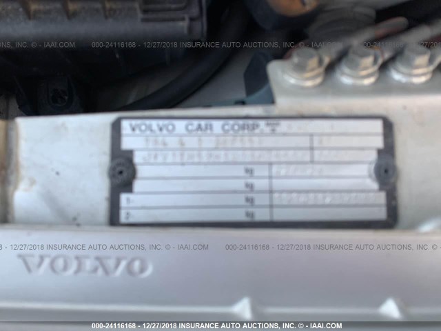 YV1TH59H341367559 - 2004 VOLVO S80 2.5T SILVER photo 9
